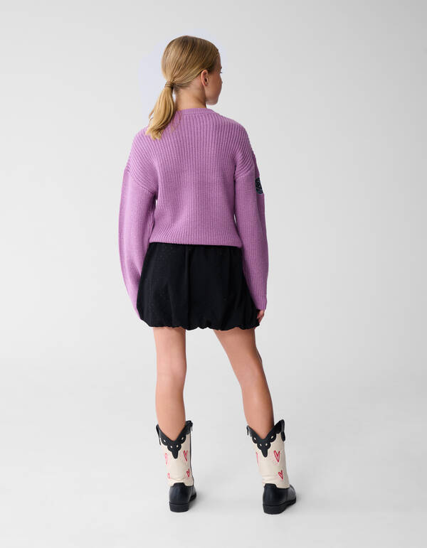Bestickter Strickpullover Lila SHOEBY GIRLS
