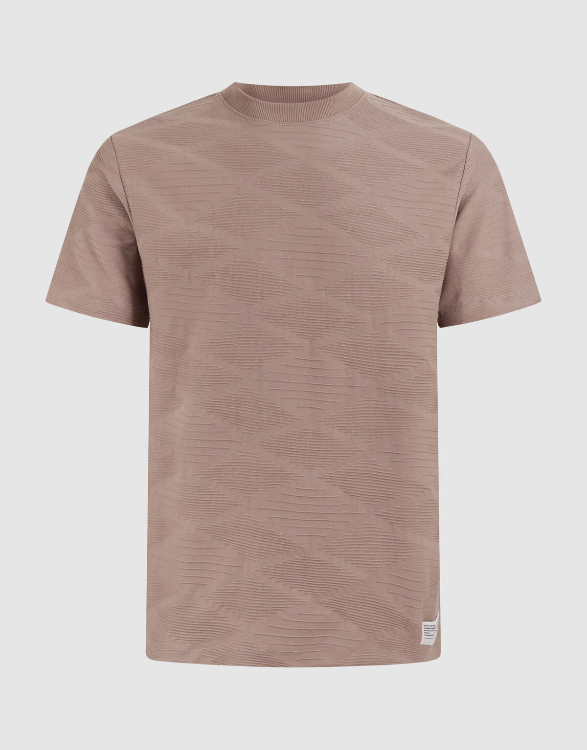 Wellenstruktur-T-Shirt Hellbraun SHOEBY MEN