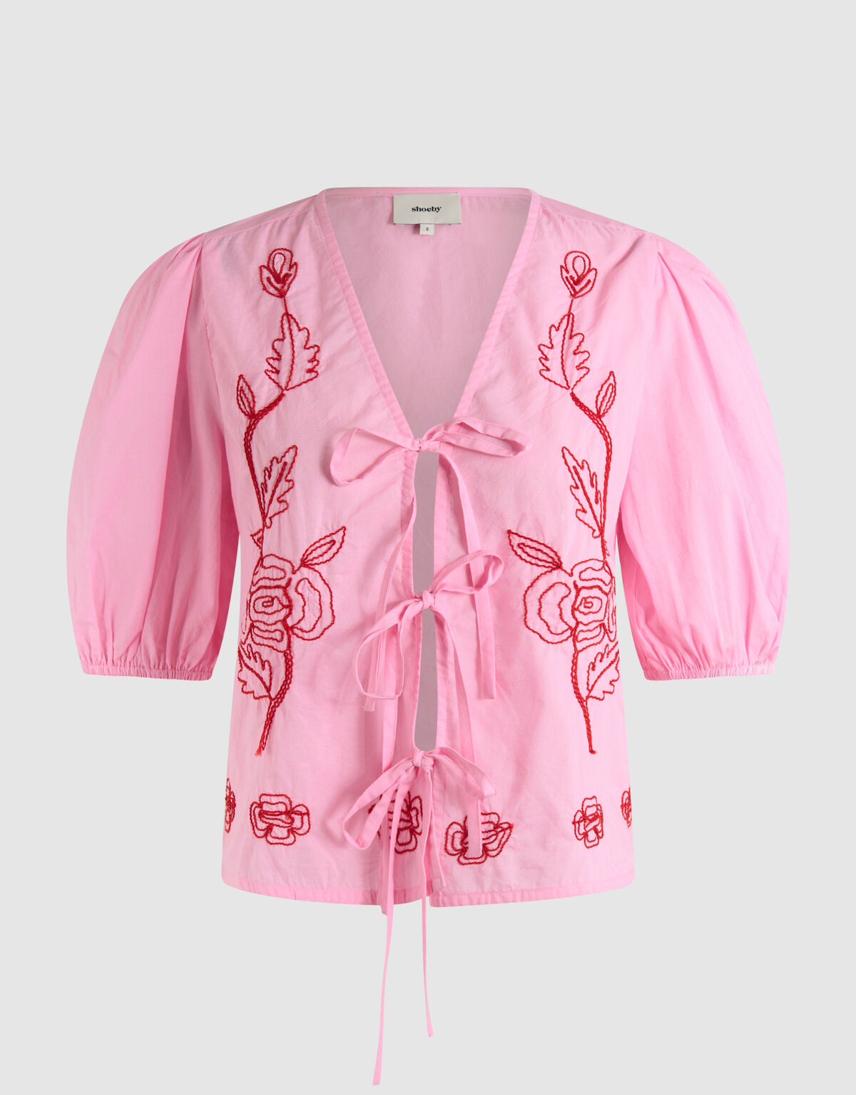 Bluse mit Stickerei Hellrosa SHOEBY WOMEN