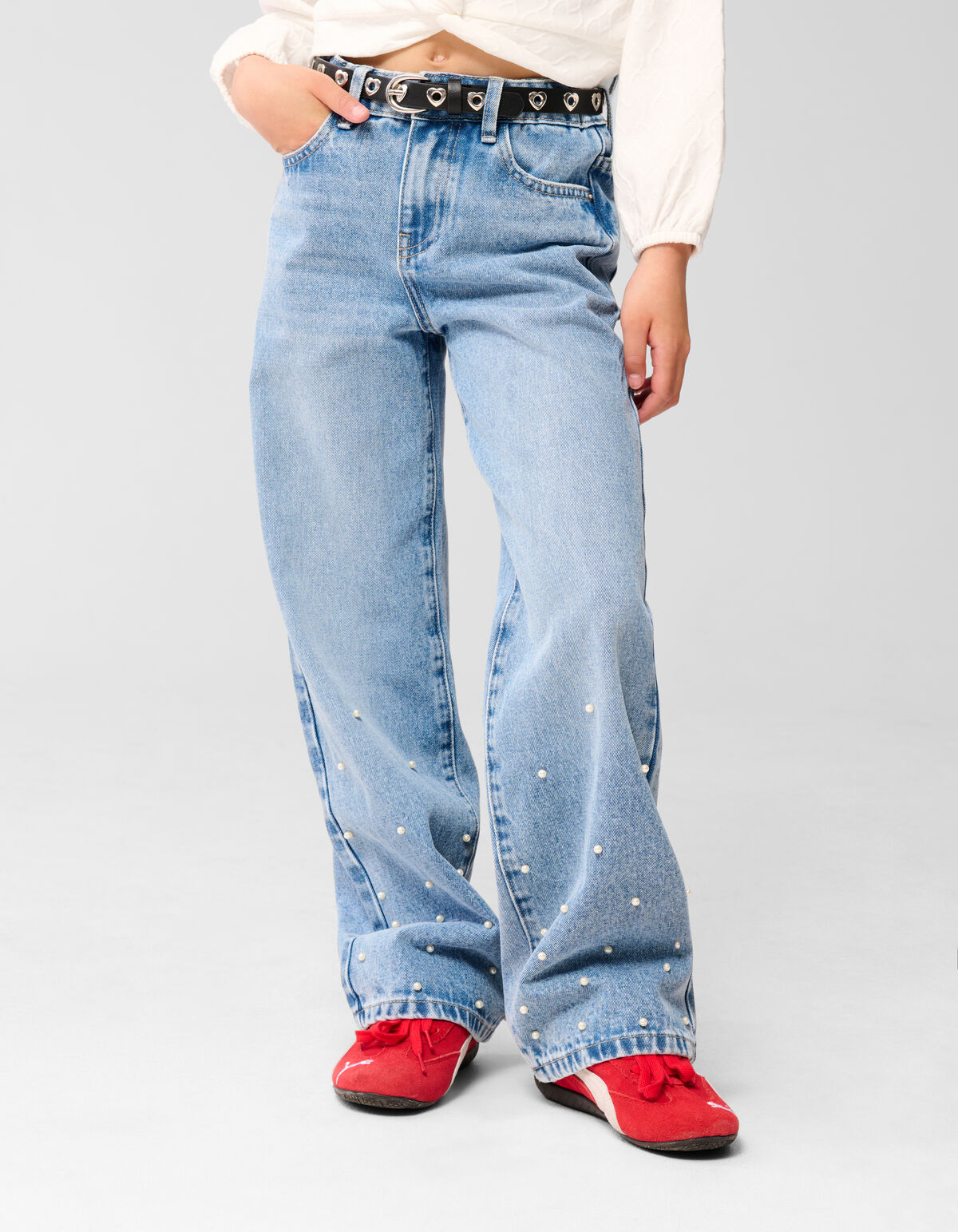 Denim Pearl Straight Fit Jeans Blau SHOEBY GIRLS