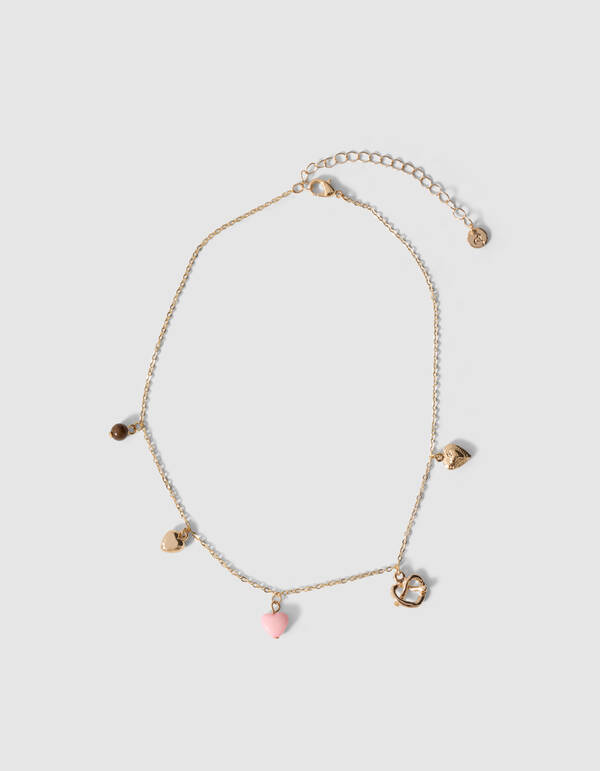 Brezel-Anh&auml;nger-Halskette Gold SHOEBY ACCESSOIRES