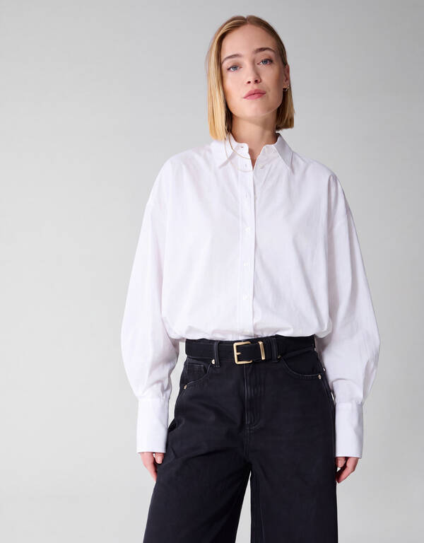 Popeline-Blusenbody in Wei&szlig; By Lonneke SHOEBY WOMEN