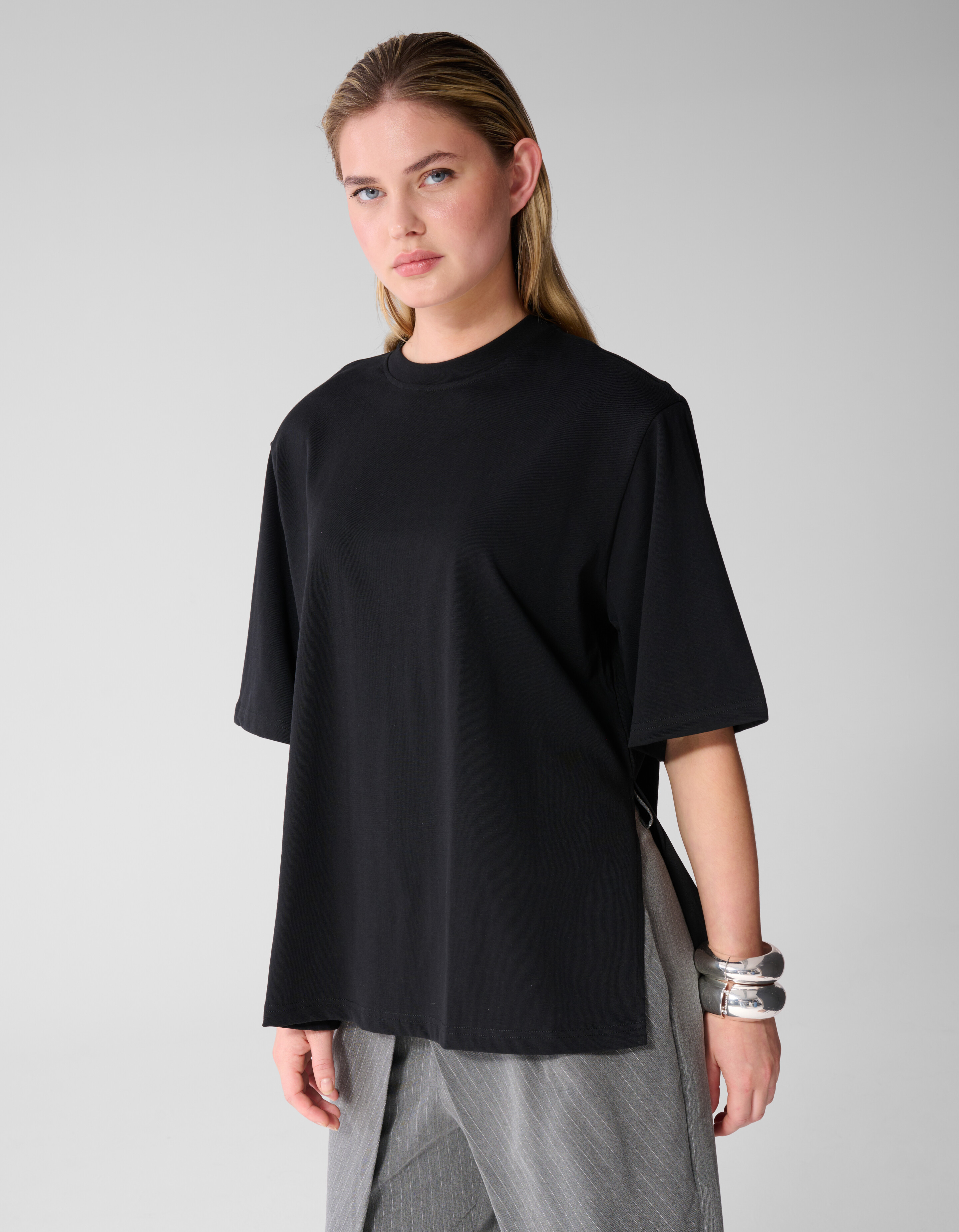 T-Shirt mit Schlitz Schwarz SHOEBY WOMEN