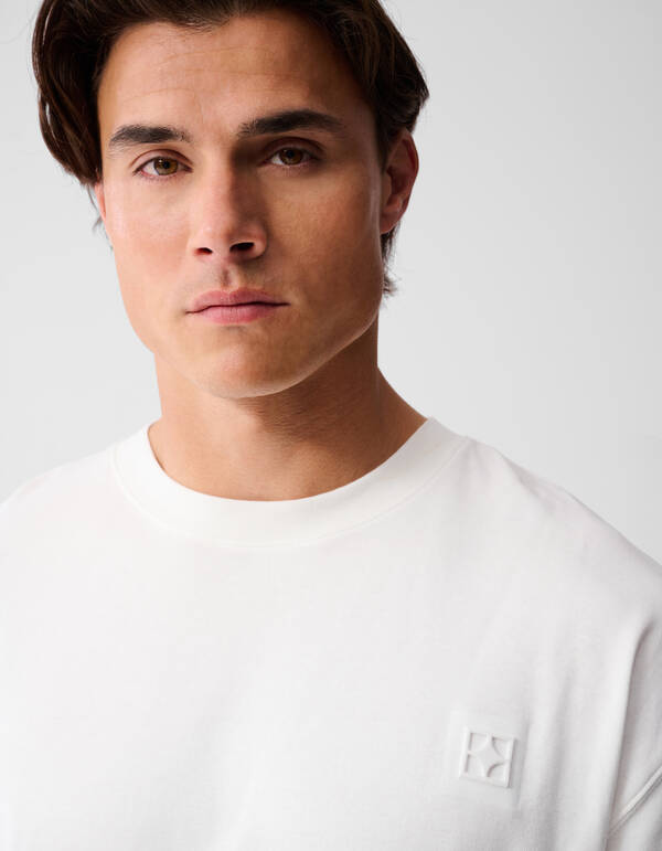 Besticktes Mix T-Shirt Wei&szlig; SHOEBY MEN