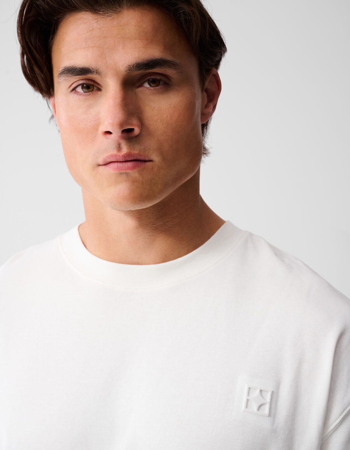 Besticktes Mix T-Shirt Weiß SHOEBY MEN