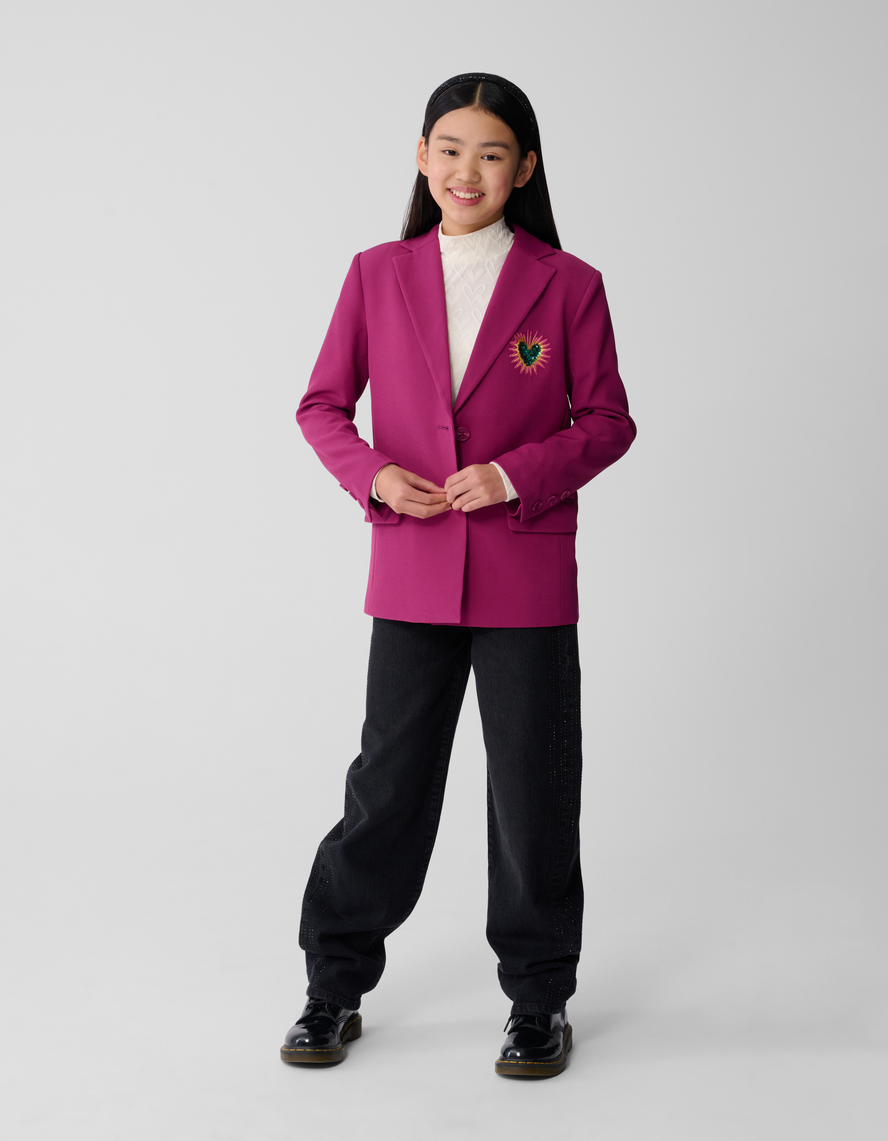 Pailletten-Smile-Blazer Rosa SHOEBY GIRLS