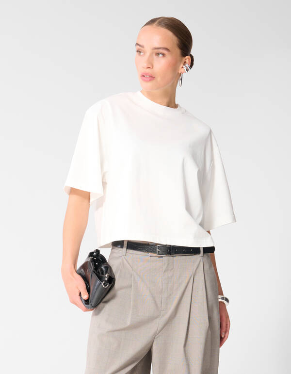 Big Shoulder T-Shirt Wei&szlig; SHOEBY WOMEN
