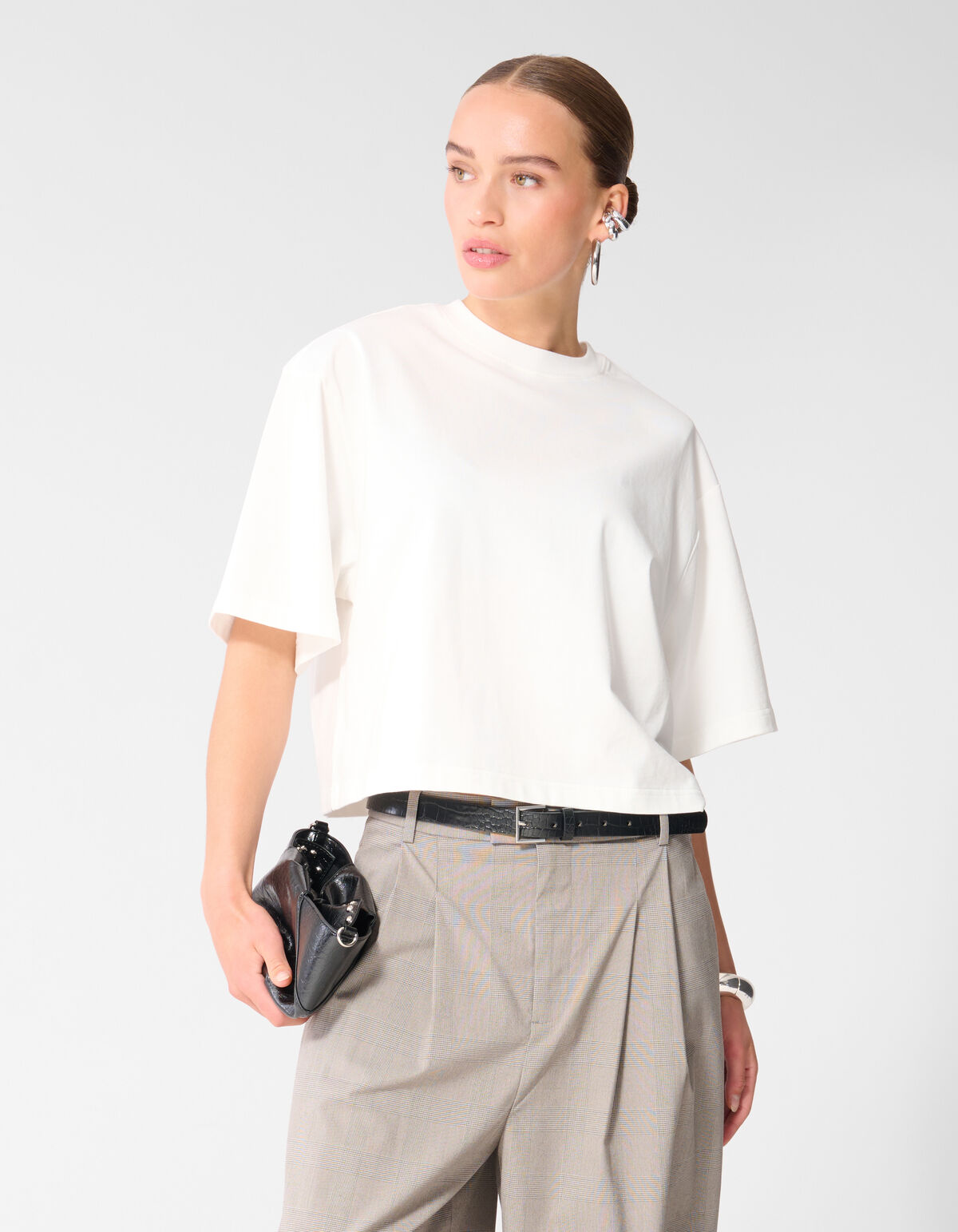 Big Shoulder T-Shirt Wei&szlig; SHOEBY WOMEN