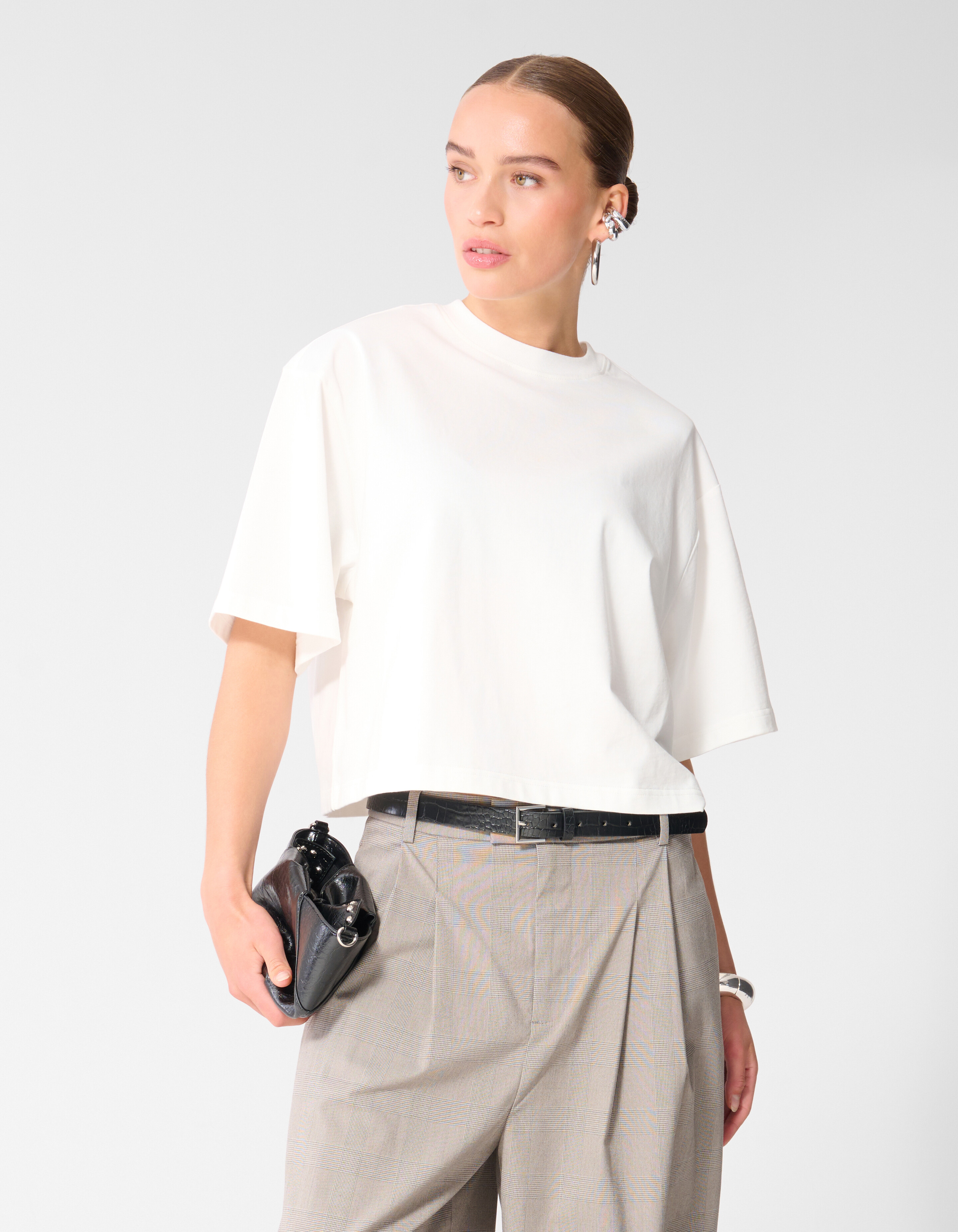 Big Shoulder T-Shirt Wei&szlig; SHOEBY WOMEN