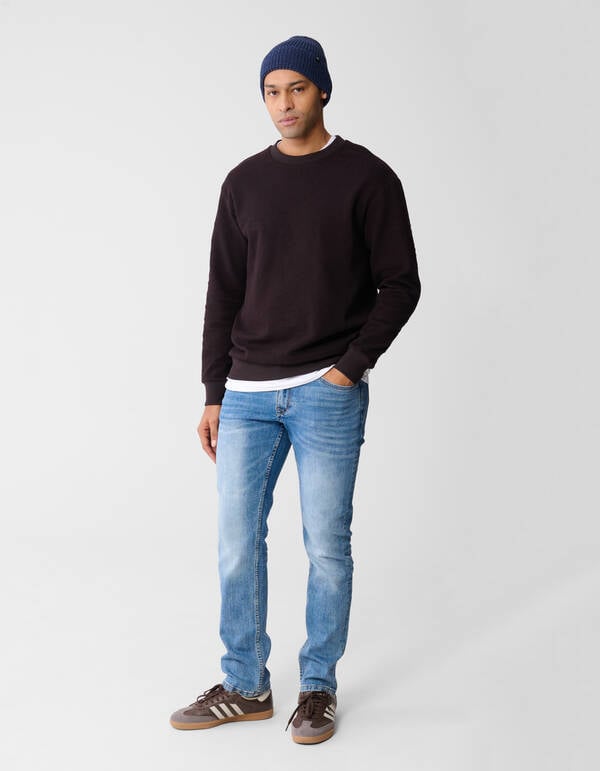 Struktur Sweatshirt Dunkelbraun SHOEBY MEN
