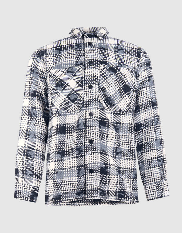Bedrucktes kariertes Overshirt, blau SHOEBY MEN
