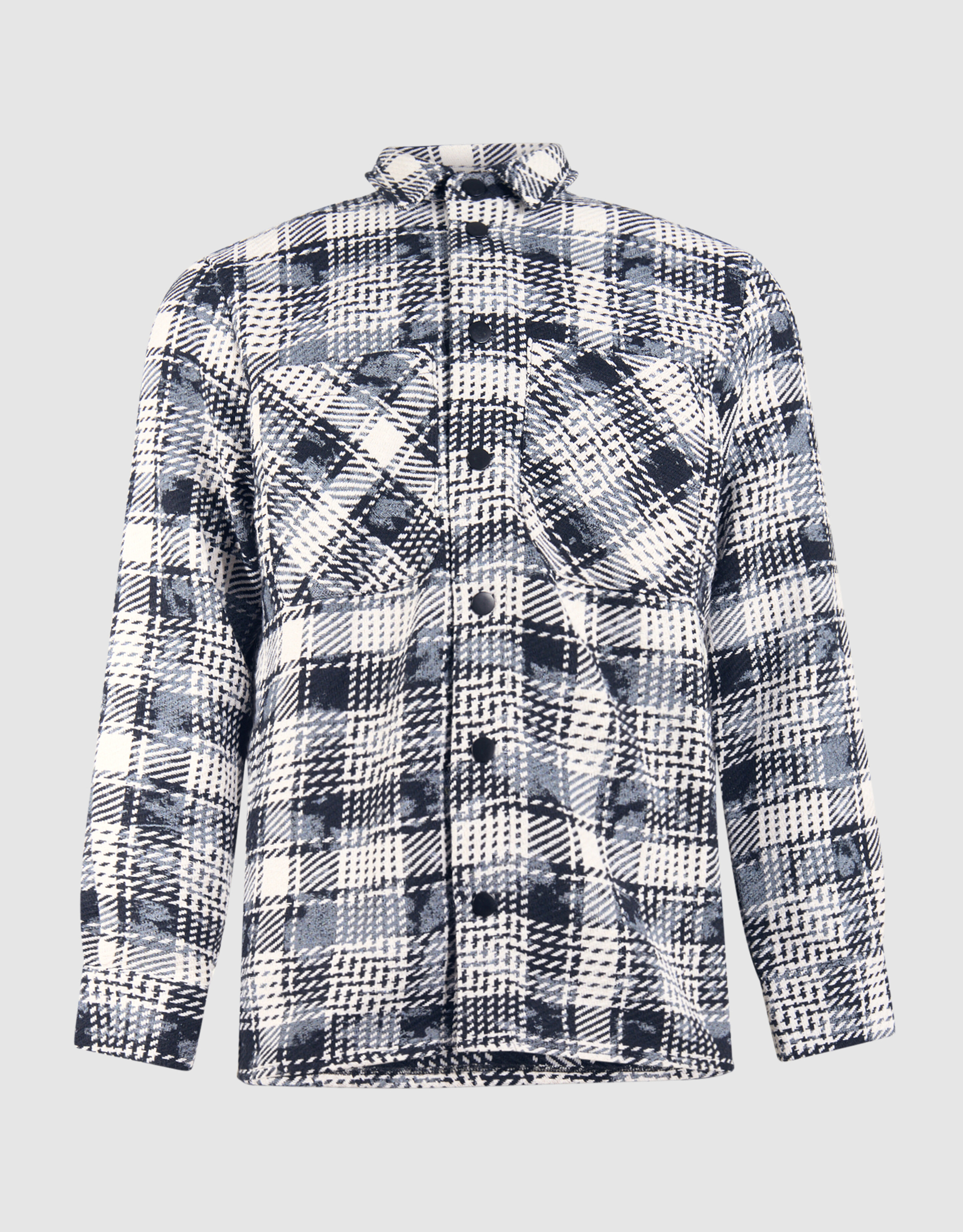 Bedrucktes kariertes Overshirt, blau SHOEBY MEN