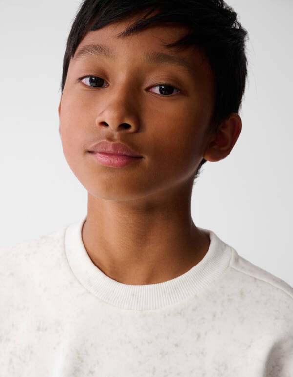 Bedruckter Smiley-Kunstpullover Wei&szlig; SHOEBY BOYS