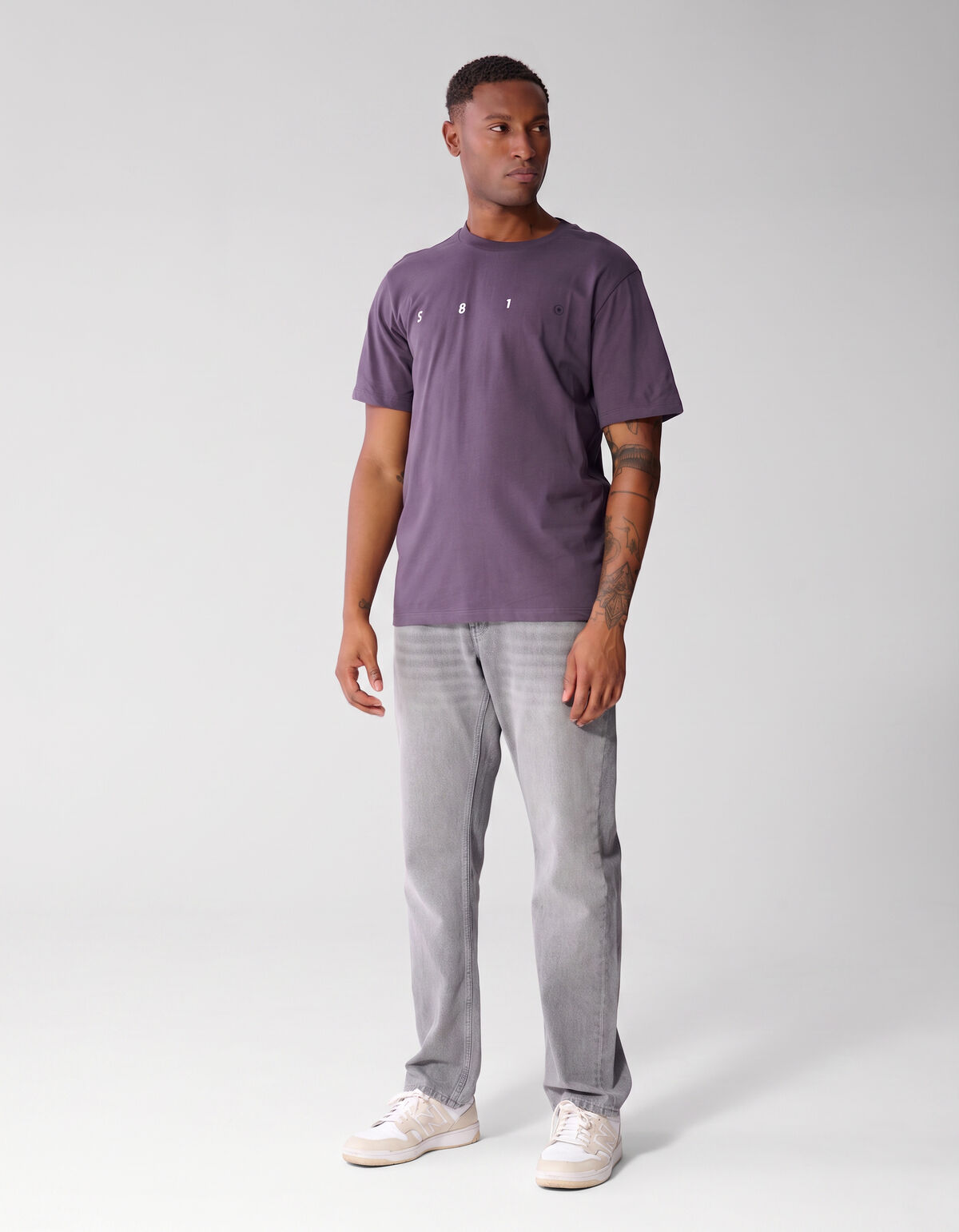 Minimal Artwork T-Shirt Lila SHOEBY MEN