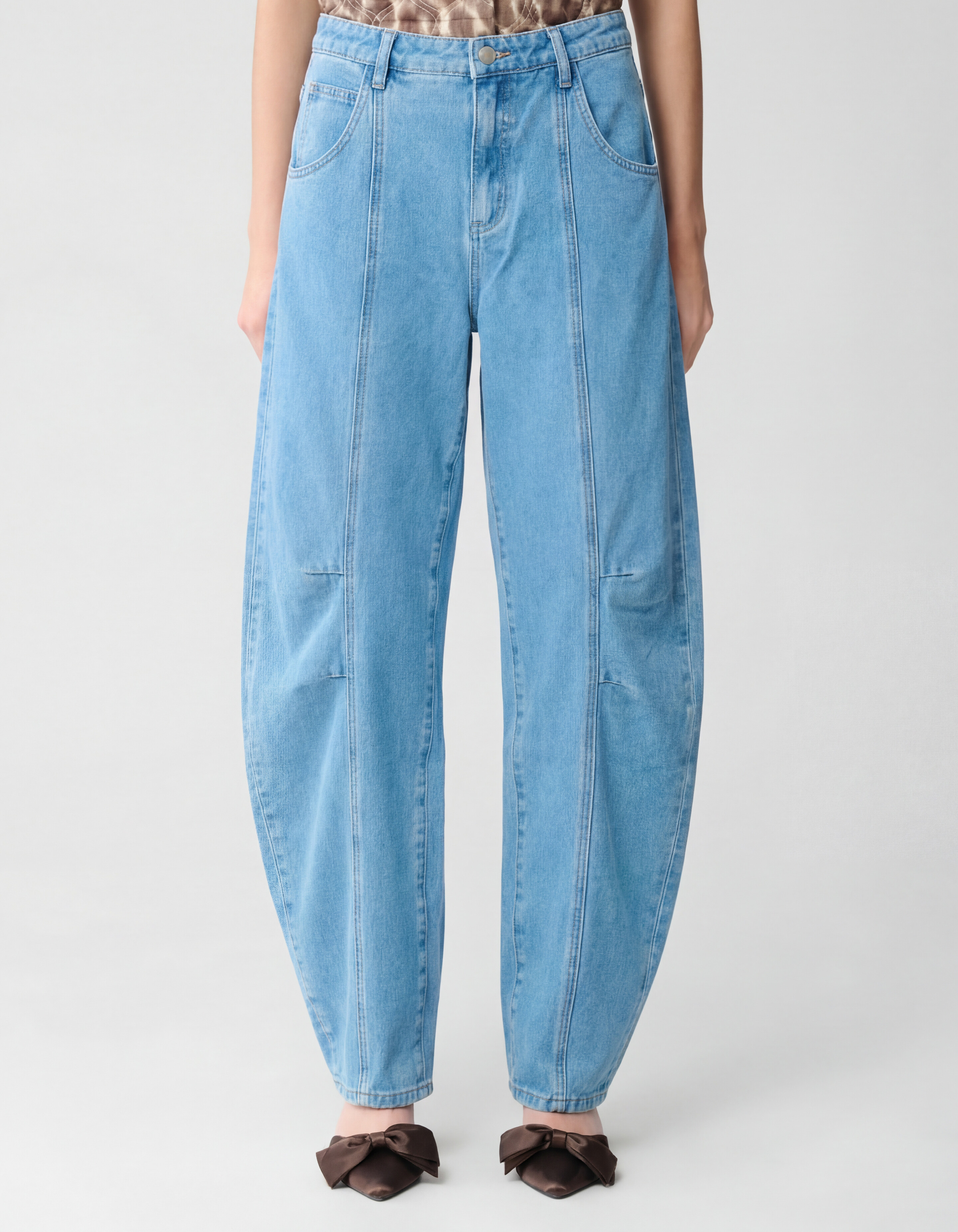 Faltenhose Baggy Fit Jeans Hellblau SHOEBY WOMEN