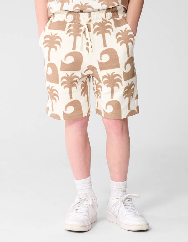 Palm Print Kurz Gebrochen Wei&szlig; SHOEBY BOYS