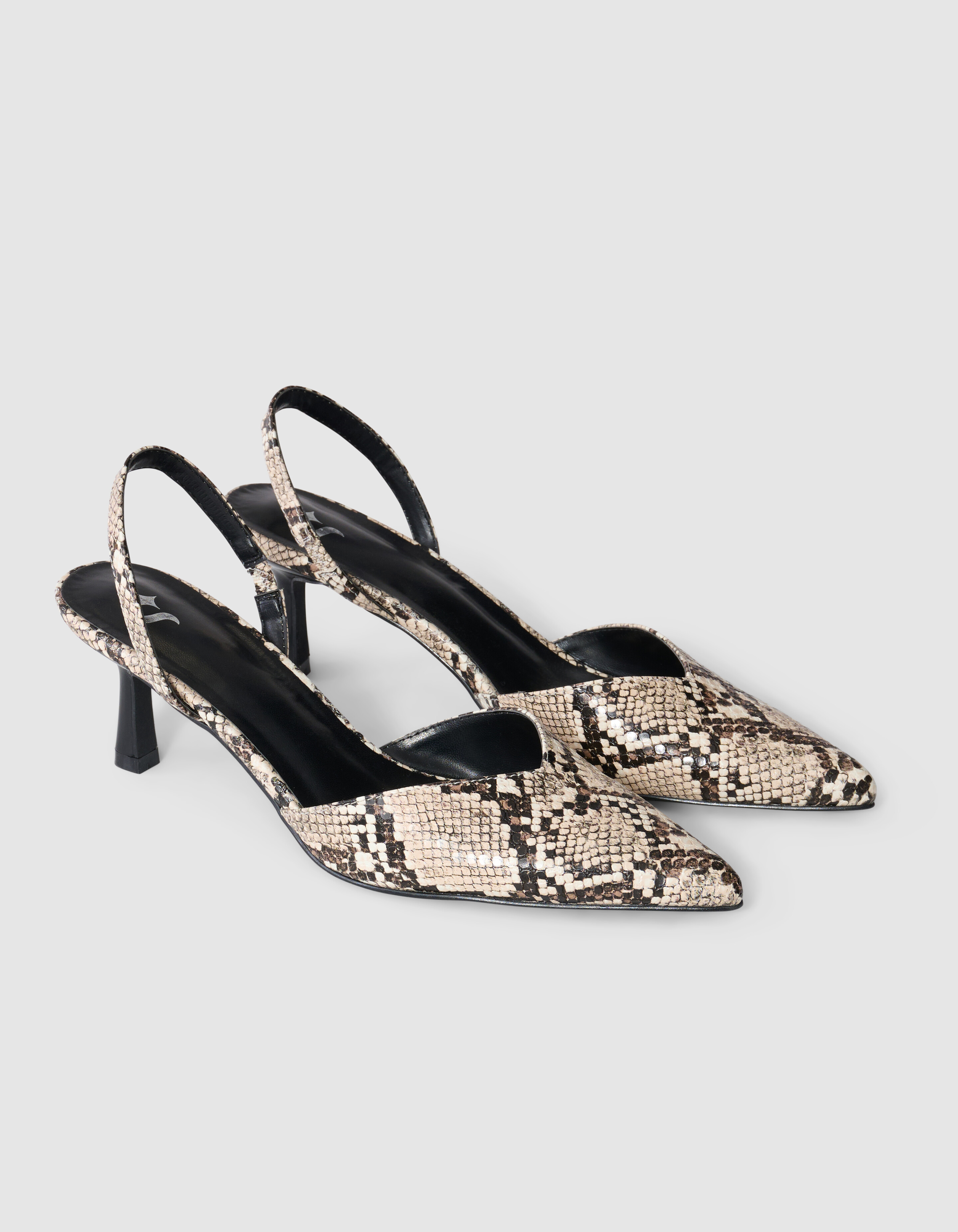 Schlange Vegane Leder High Heels Hellbraun SHOEBY SHOES