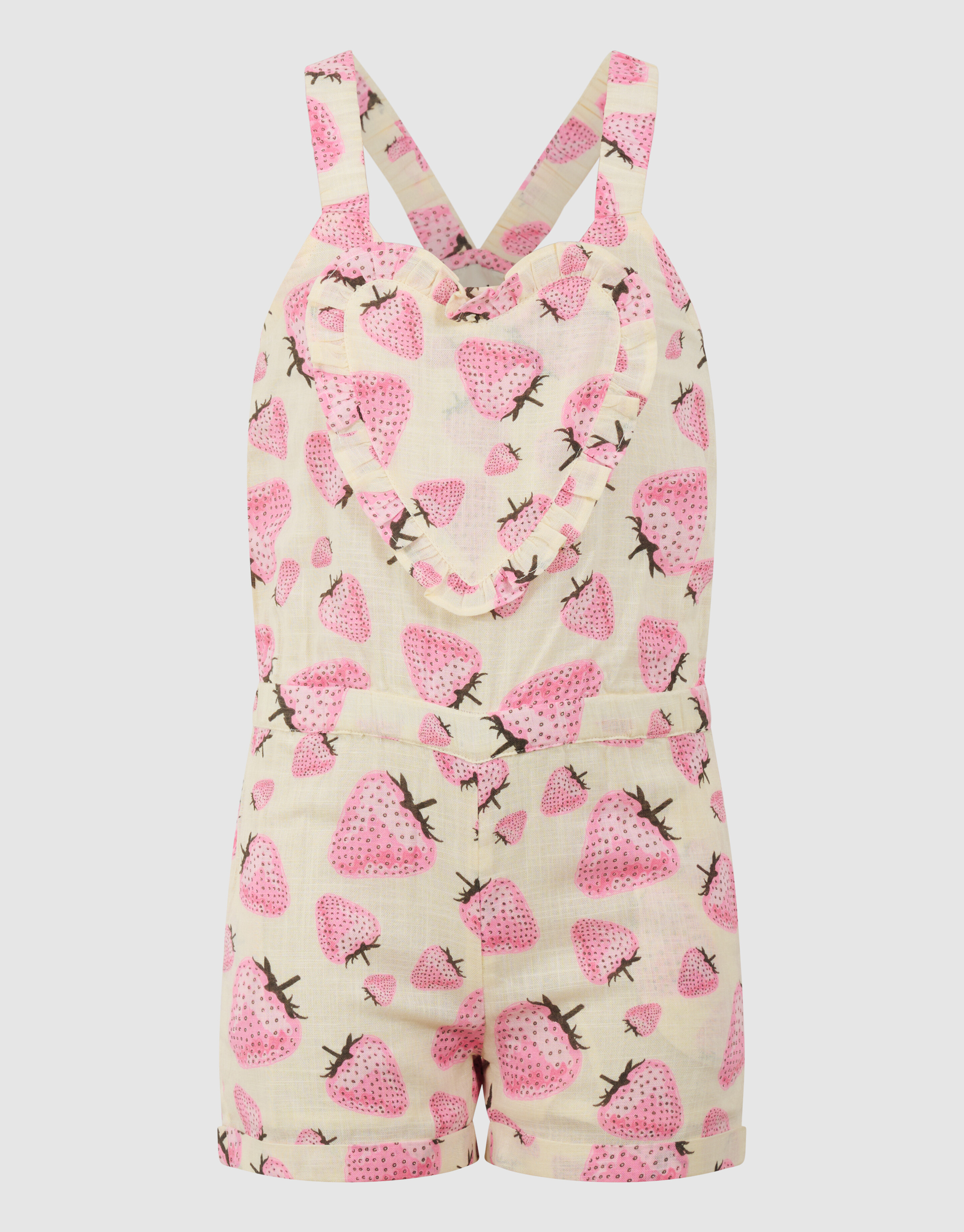 Jumpsuit mit Erdbeer-Print in gebrochenem Wei&szlig; SHOEBY GIRLS