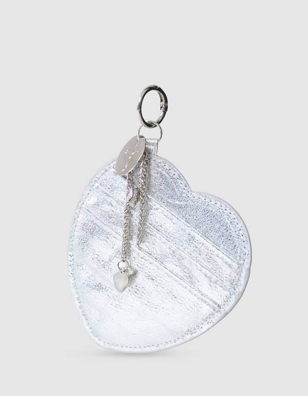 Herz Portemonnee Taschenanh&auml;nger Silber SHOEBY ACCESSOIRES