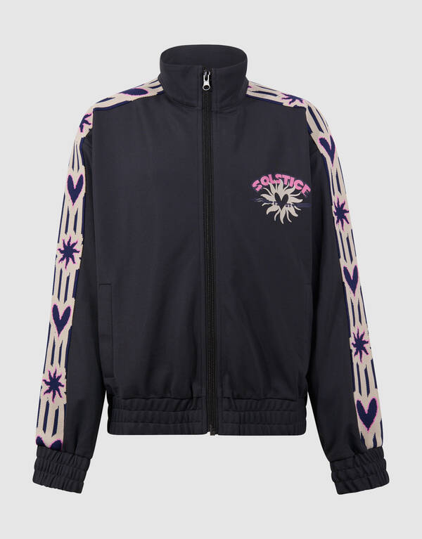 Jacke mit Rei&szlig;verschluss und Herzband in Dunkelgra SHOEBY GIRLS