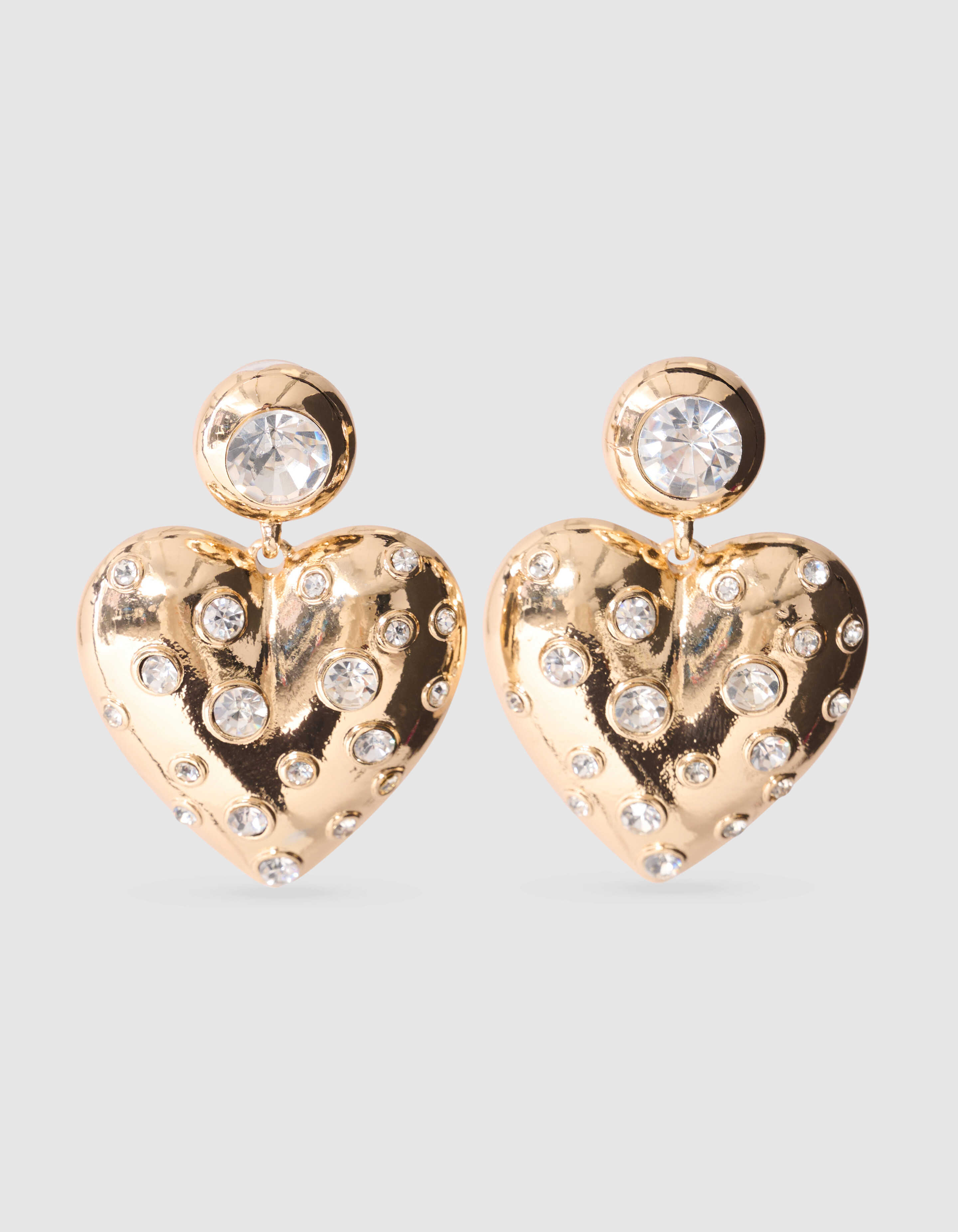 Strassherz-Ohrringe Gold SHOEBY ACCESSOIRES