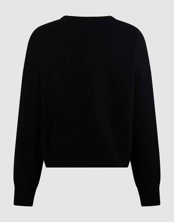 Gestrickter Create Artwork Pullover Schwarz SHOEBY GIRLS