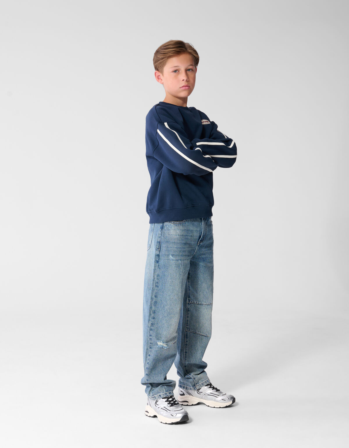 Destroyed Balloon Fit Jeans Dunkelblau SHOEBY BOYS