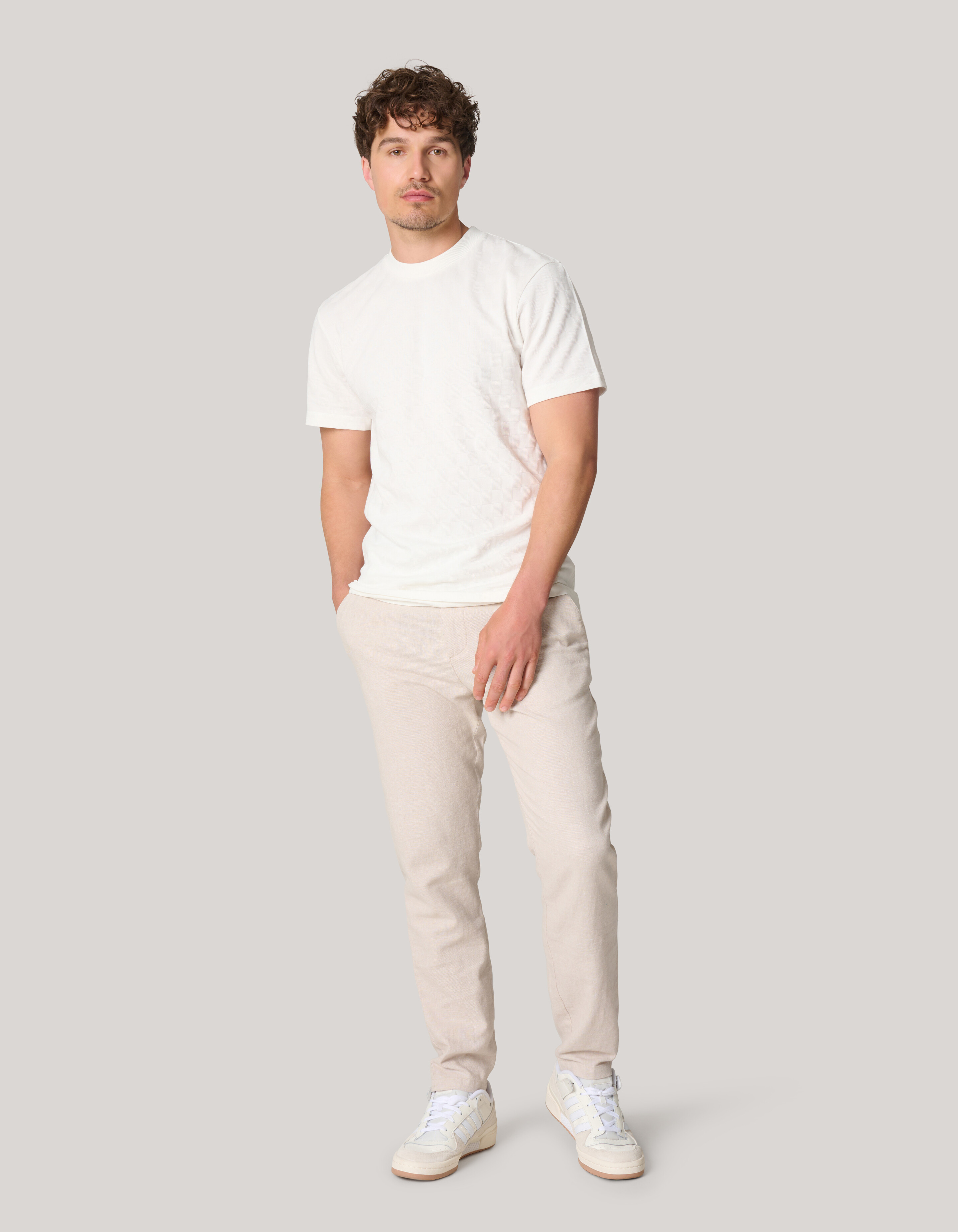 Block Textur T-Shirt Off White SHOEBY MEN