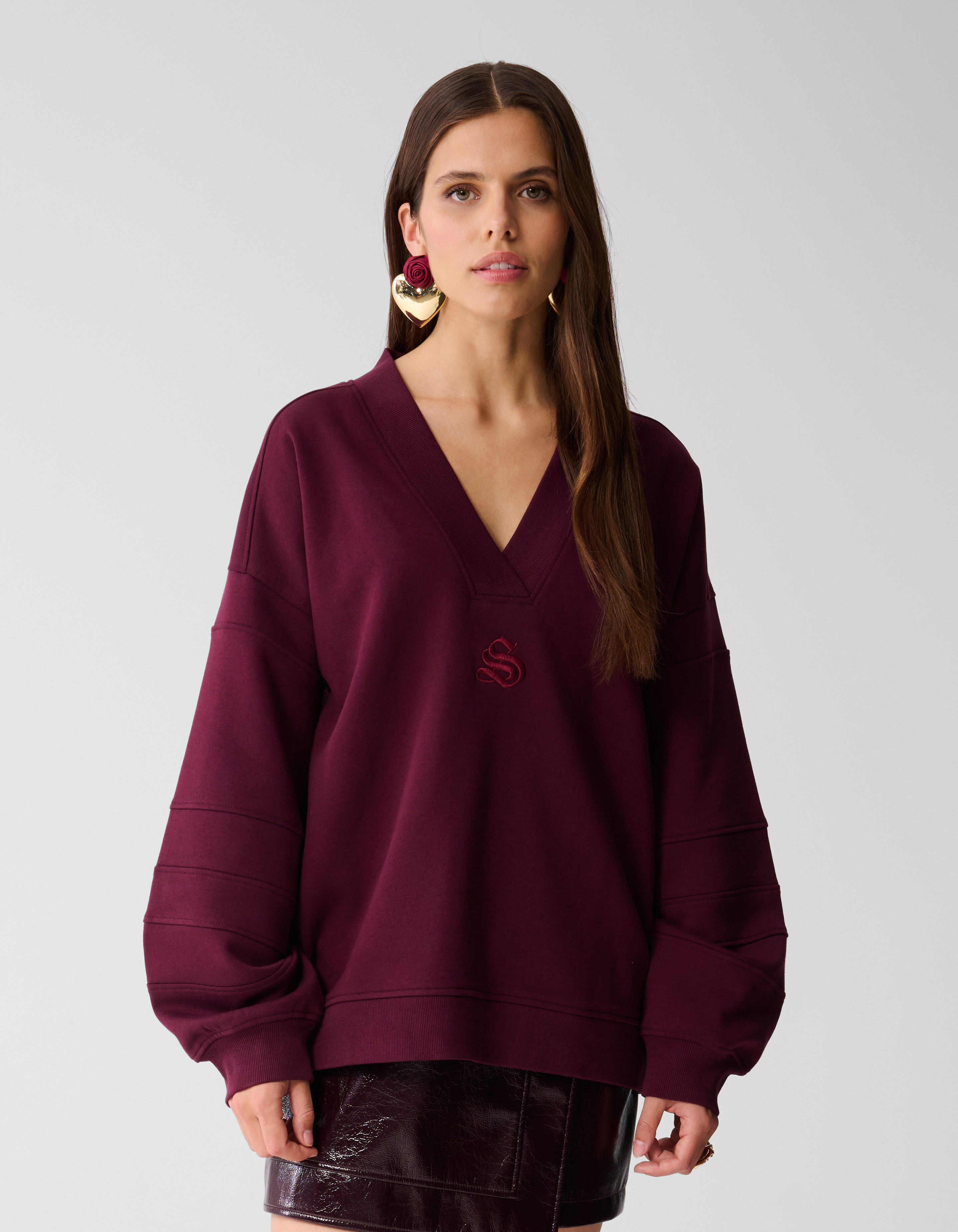 Varsity Logo Pullover Dunkelrot SHOEBY WOMEN