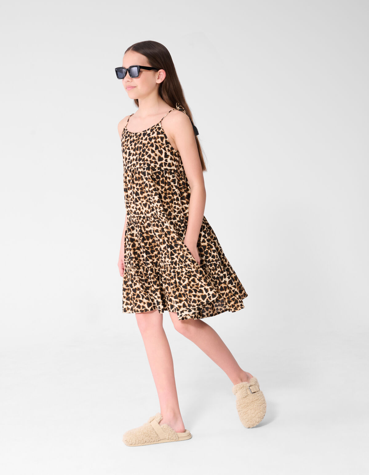 Layer-Kleid mit Leopardenmuster Braun SHOEBY GIRLS