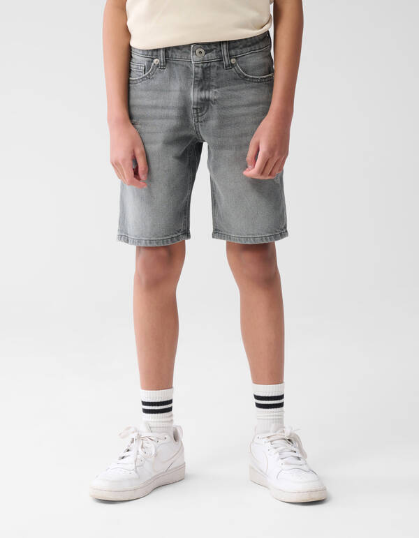 Straight Fit Jeansshorts Grau SHOEBY BOYS