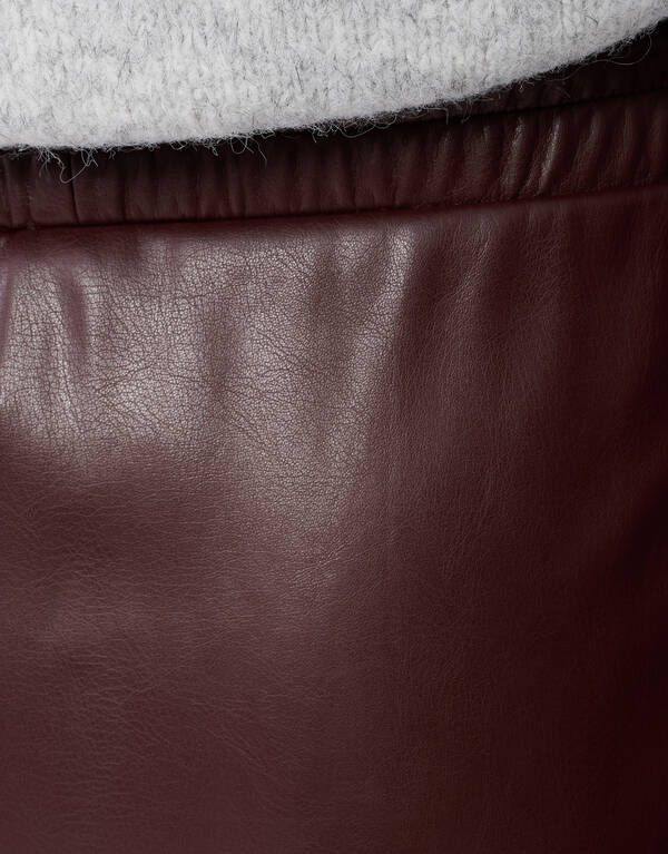 Maxirock aus veganem Leder Dunkelrot SHOEBY WOMEN