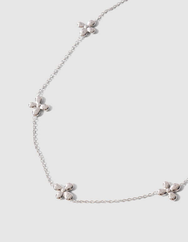 Kleine Blumenkette Silber SHOEBY ACCESSOIRES