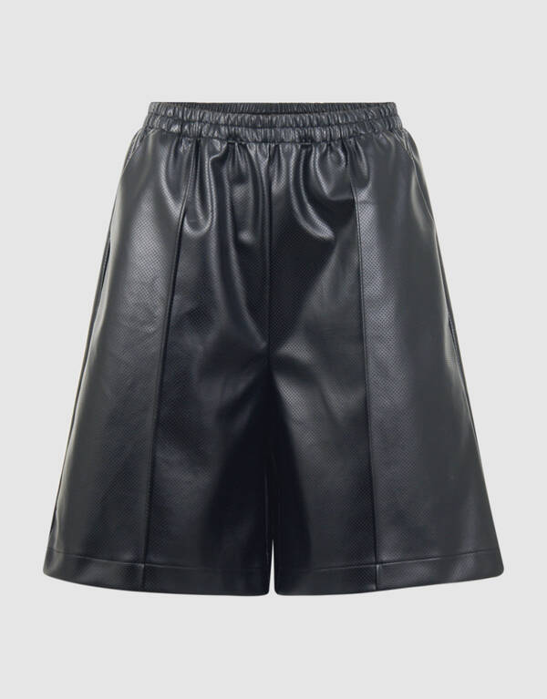 Relaxed Fit Vegane Leder Shorts Schwarz SHOEBY WOMEN