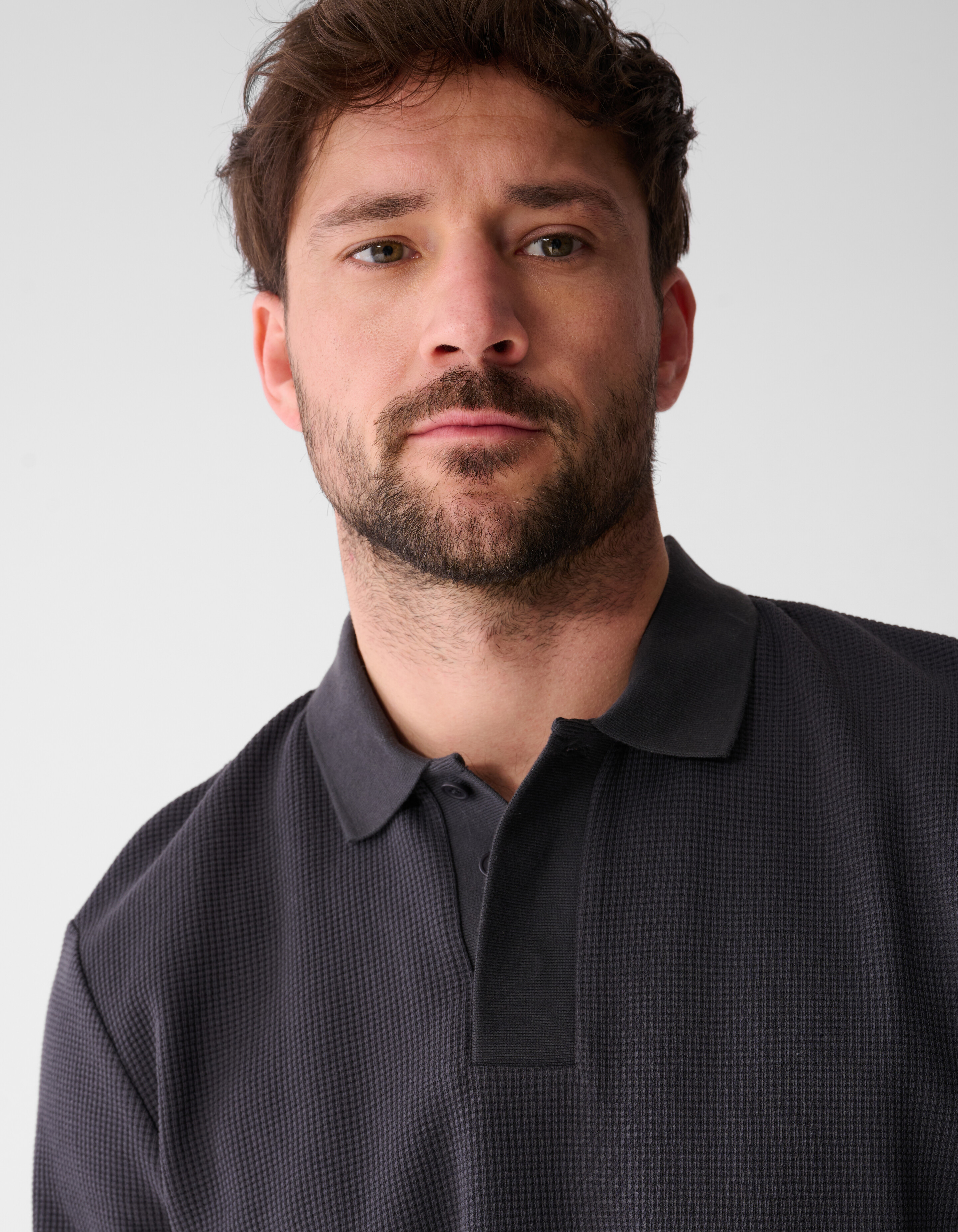 Waffle Polo Dunkelgrau SHOEBY MEN