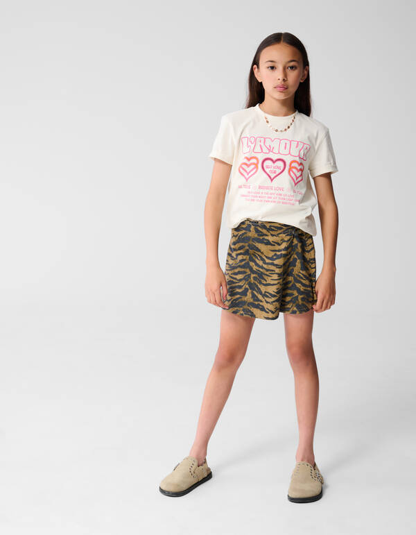 L'amour Artwork T-shirt Off Wei&szlig; SHOEBY GIRLS