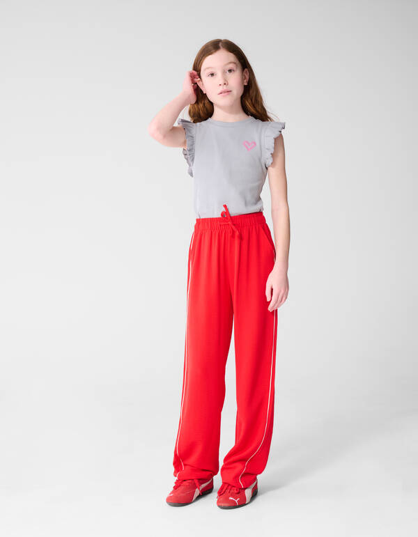 R&uuml;schen-Herz-Top Hellgrau SHOEBY GIRLS