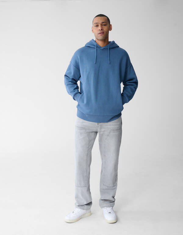 Label Sweatshirt Hoodie Blau SHOEBY MEN