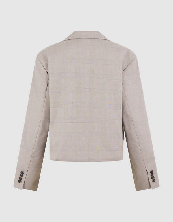 Karierter Cropped-Blazer Hellgrau SHOEBY WOMEN