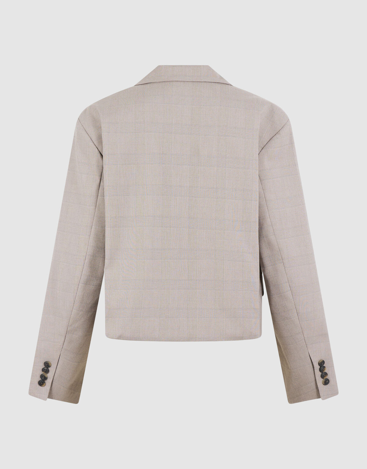 Karierter Cropped-Blazer Hellgrau SHOEBY WOMEN