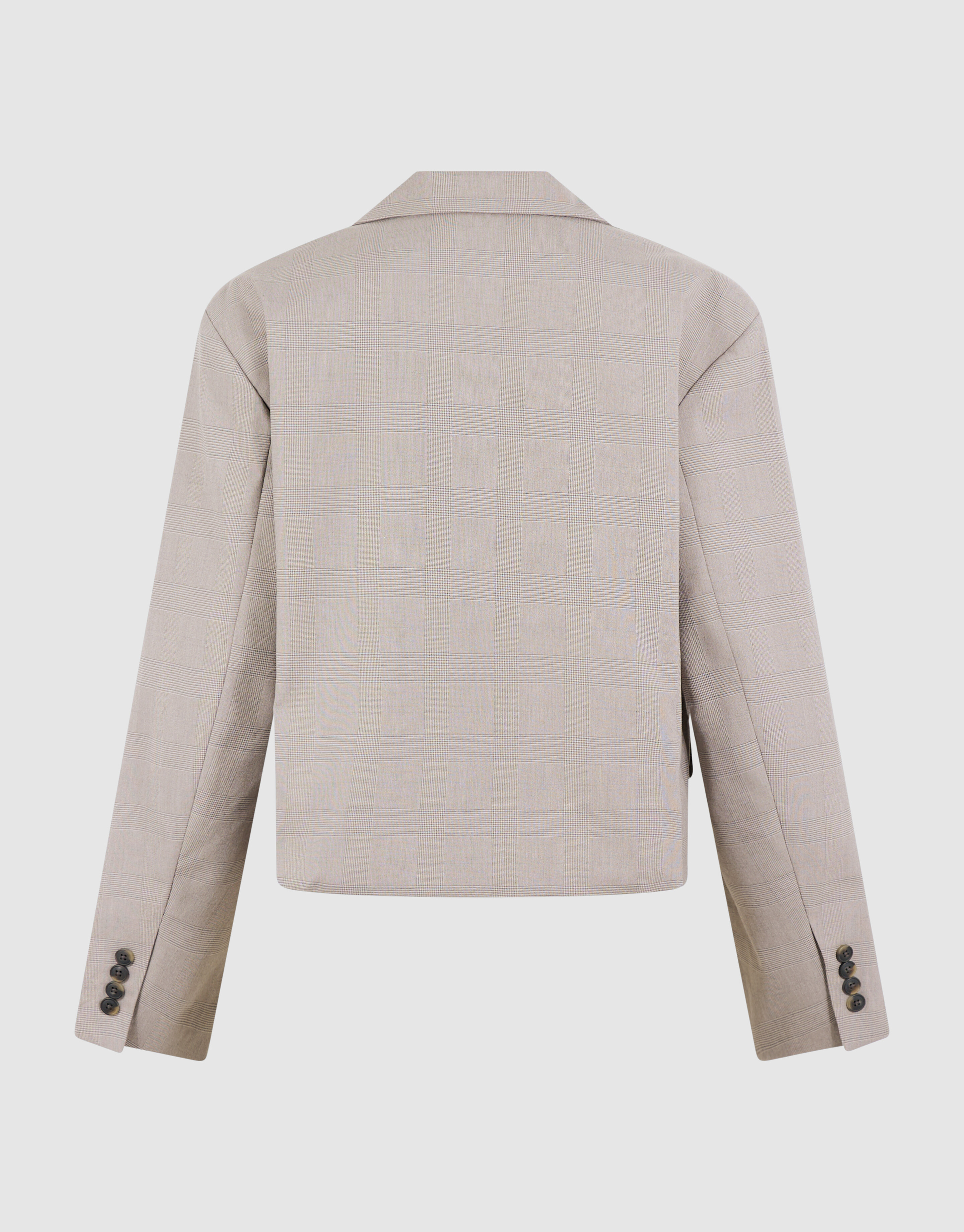 Karierter Cropped-Blazer Hellgrau SHOEBY WOMEN