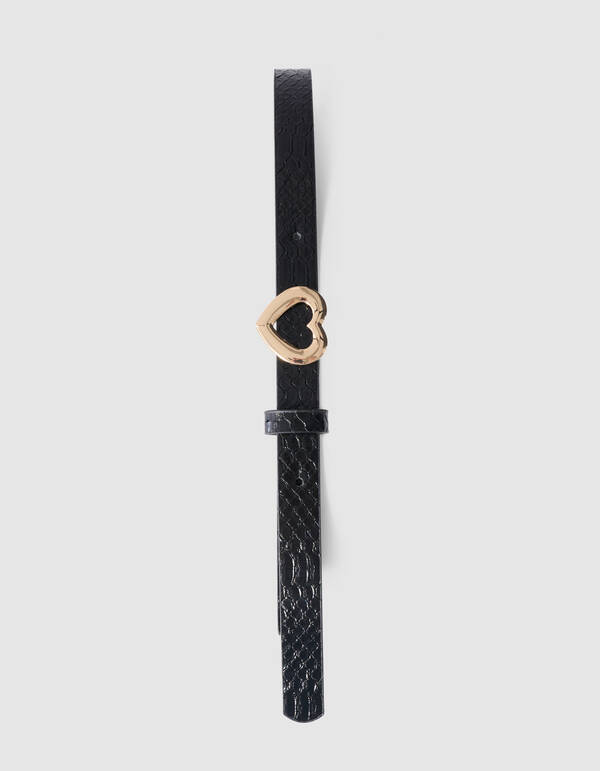 G&uuml;rtel mit Schlangenmuster Schwarz SHOEBY ACCESSOIRES