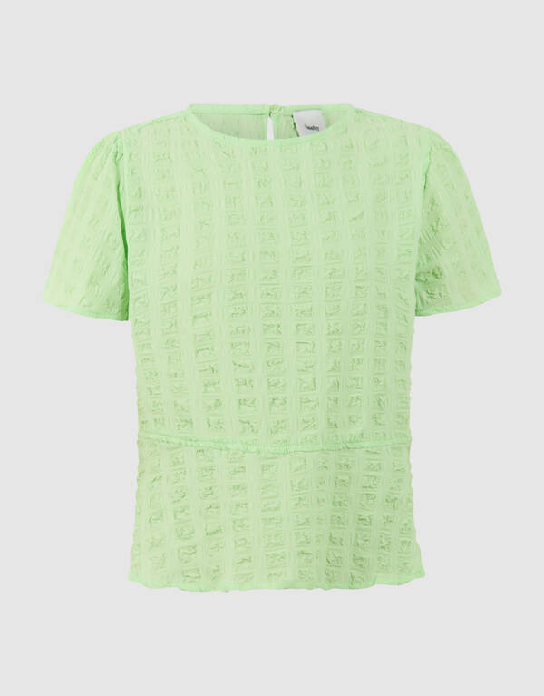 Crinkle-Peplum-Top Hellgr&uuml;n SHOEBY GIRLS