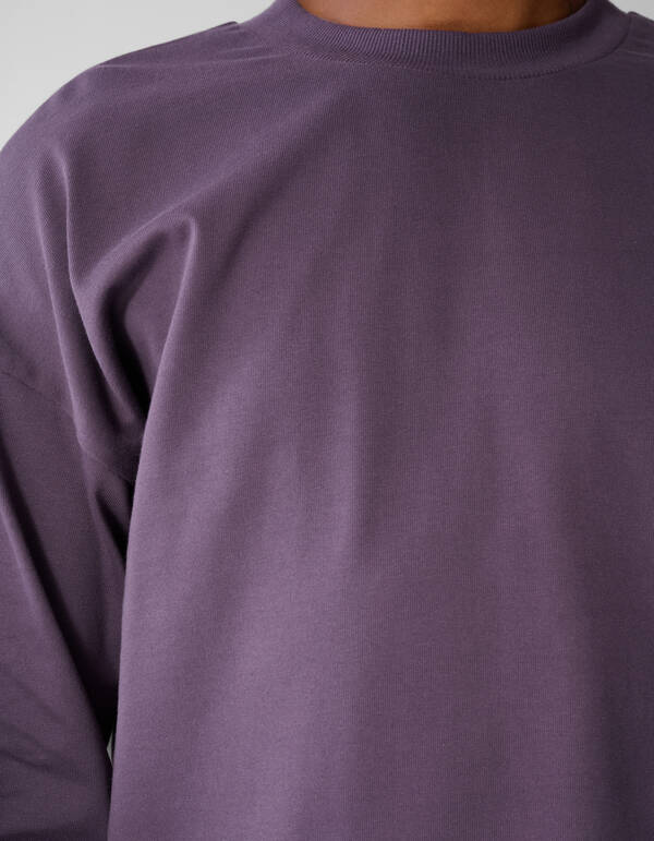 Basic-Langarmshirt in Relaxed Fit lila SHOEBY MEN