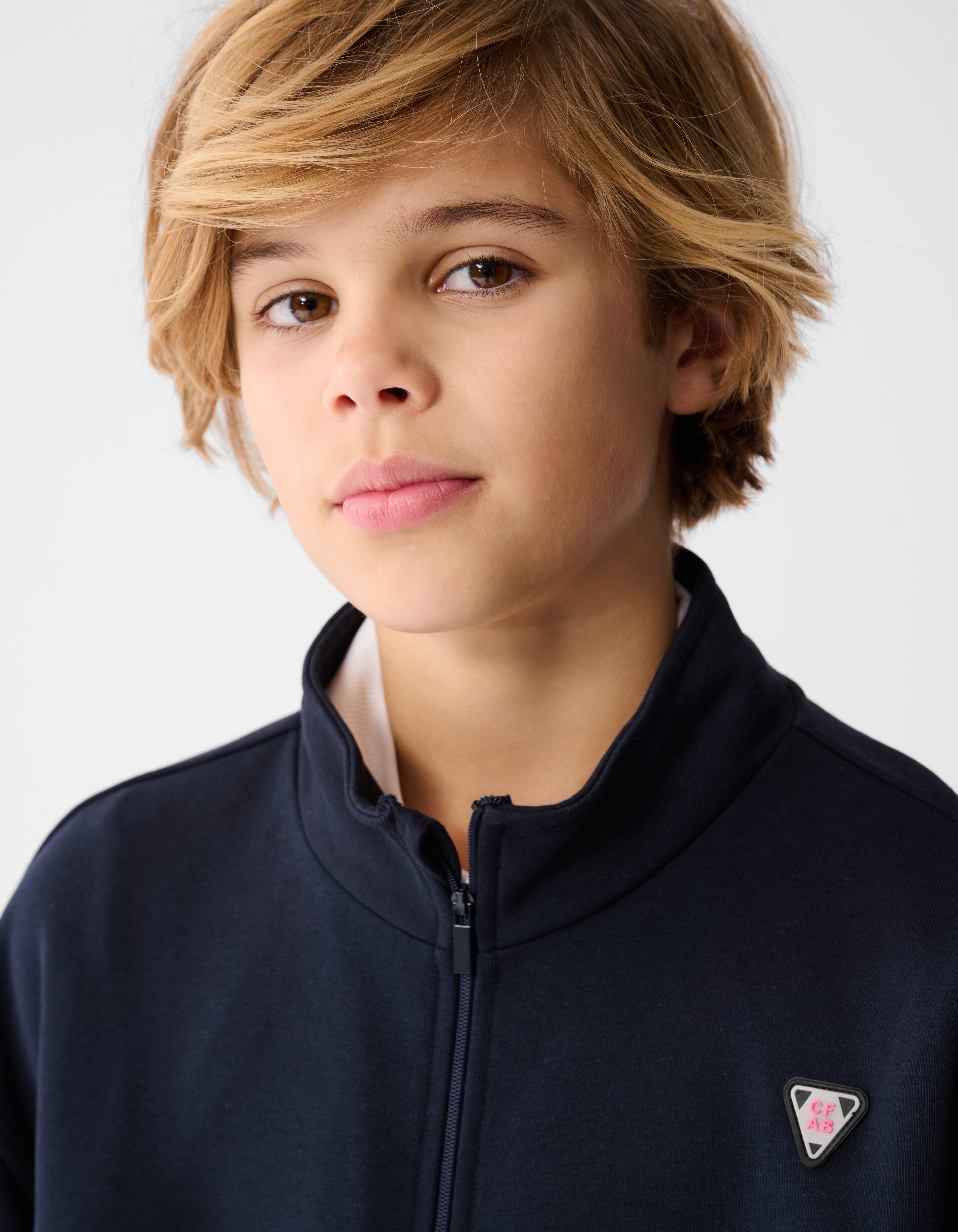 Dunkelblaue Jacke mit weichem Rei&szlig;verschluss SHOEBY BOYS