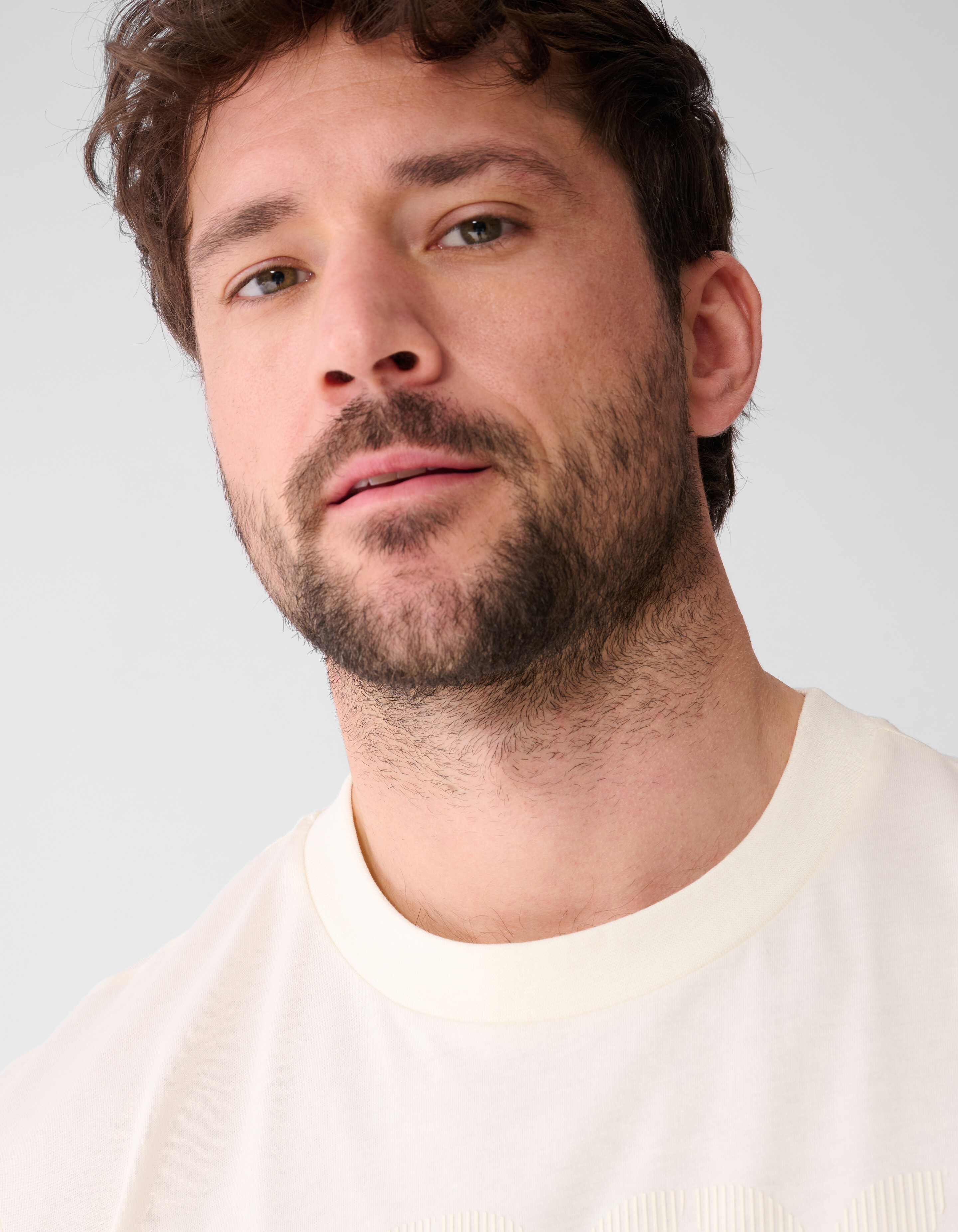 Gestreiftes Artwork-T-Shirt Gebrochen Wei&szlig; SHOEBY MEN