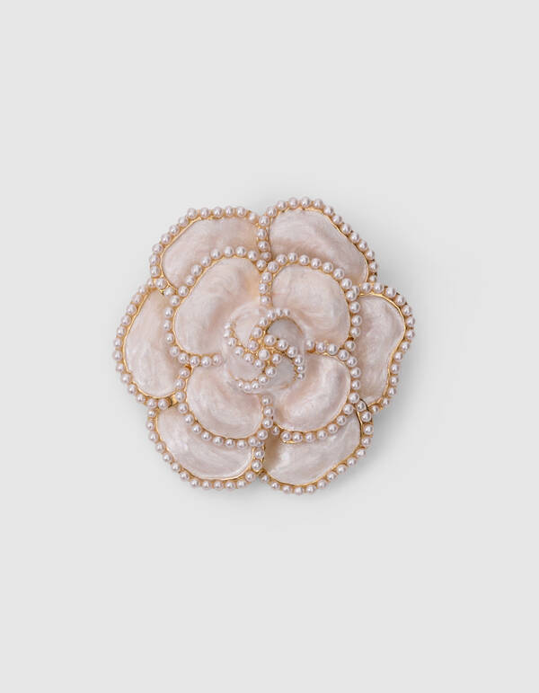 Perlenblumenbrosche, Cremewei&szlig; SHOEBY ACCESSOIRES