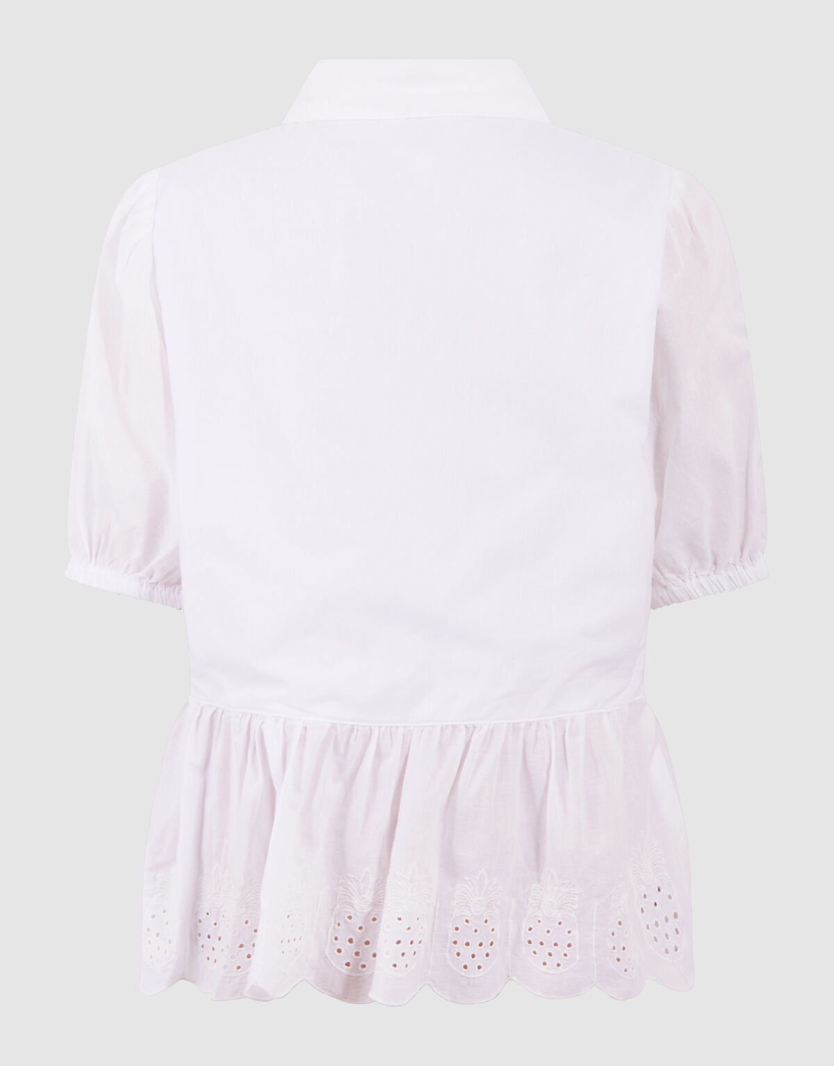Bestickte R&uuml;schenbluse Wei&szlig; SHOEBY GIRLS