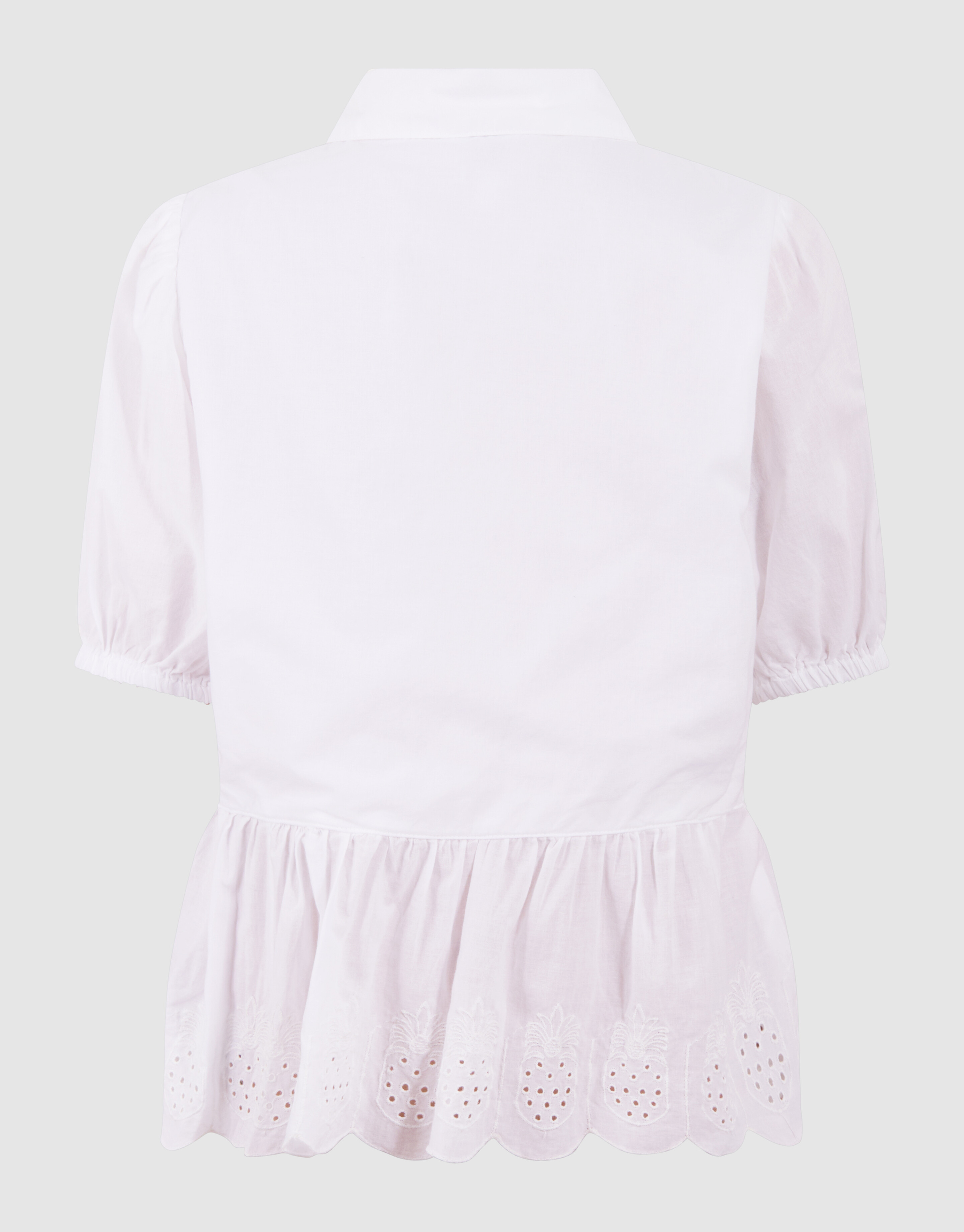 Bestickte R&uuml;schenbluse Wei&szlig; SHOEBY GIRLS