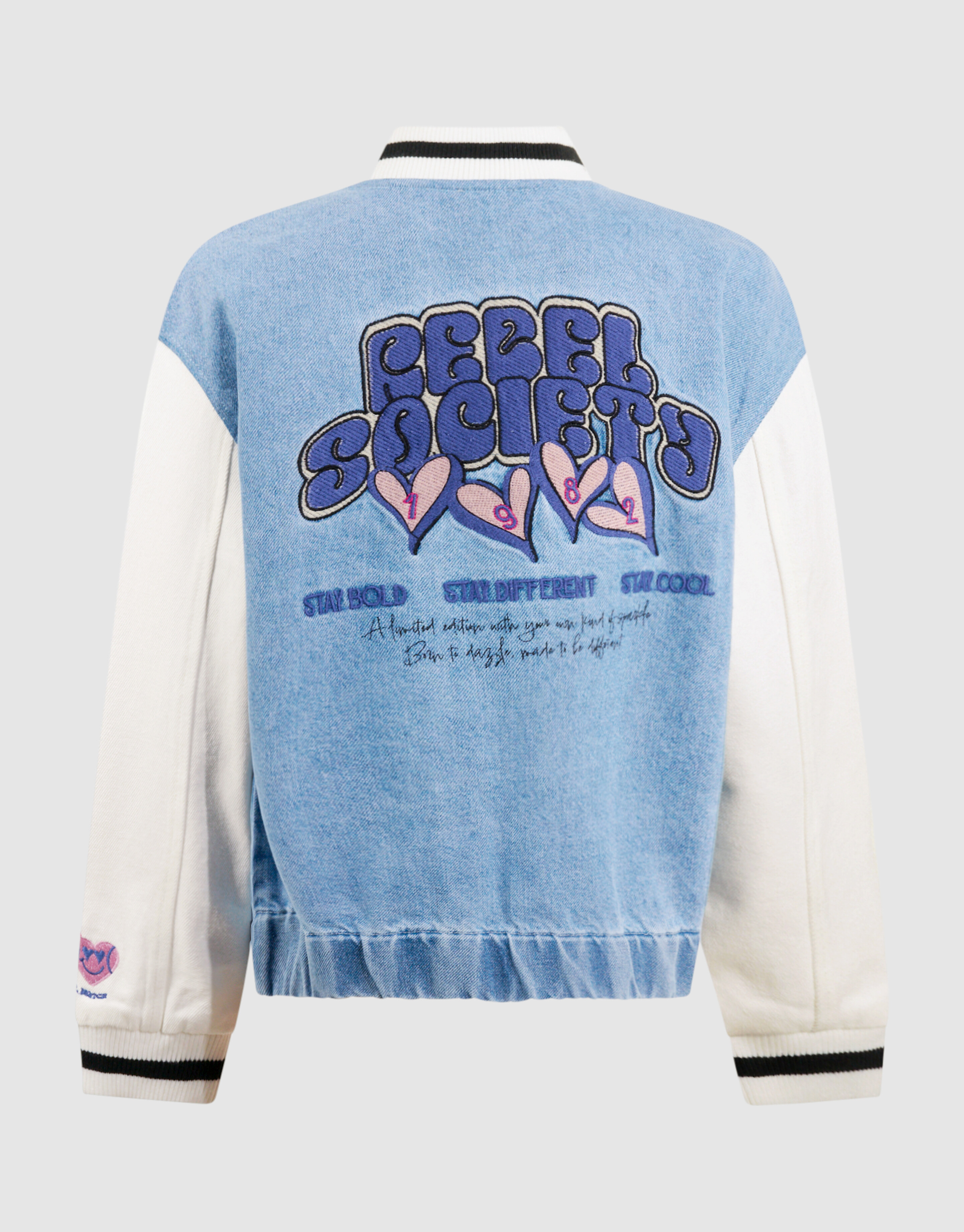 Varsity Denim Bomberjacke Blau SHOEBY GIRLS